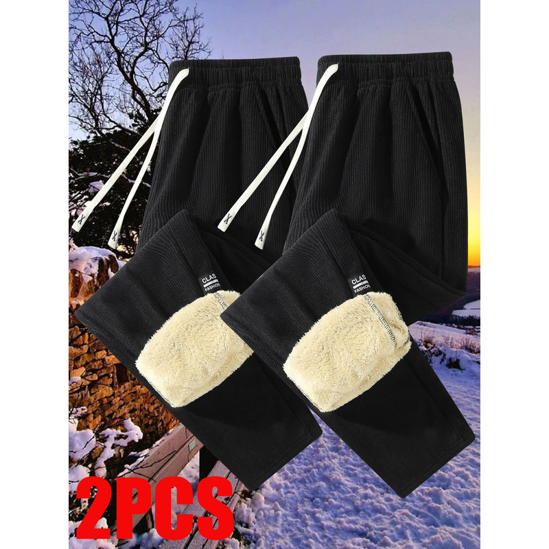 Corduroy Pant Warm - Padded Sweatpants 2-Pack Corduroy Casual Pants