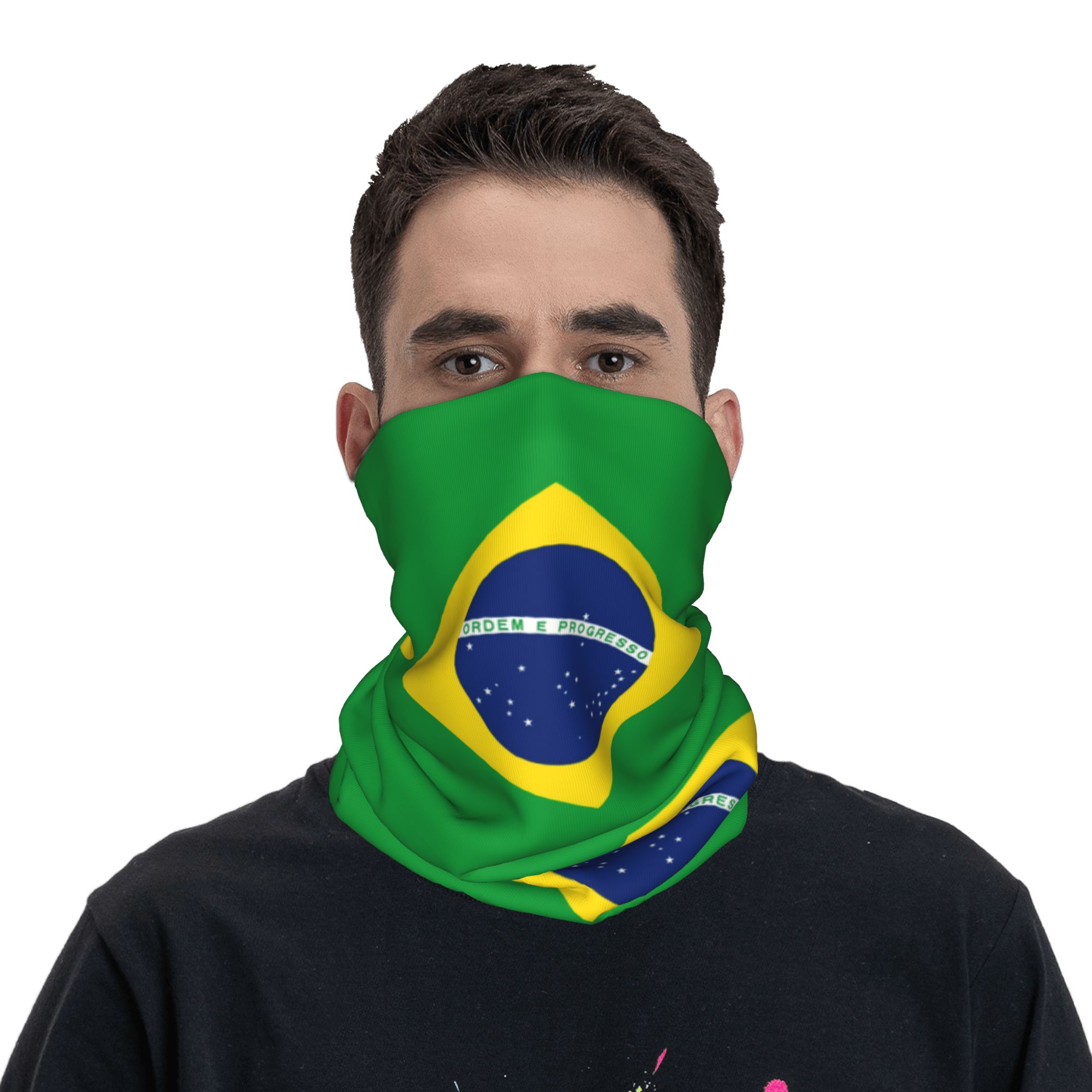 Custom Brazil Flag Bandana Nec - Neck Gaiter Fleece 评论和价格