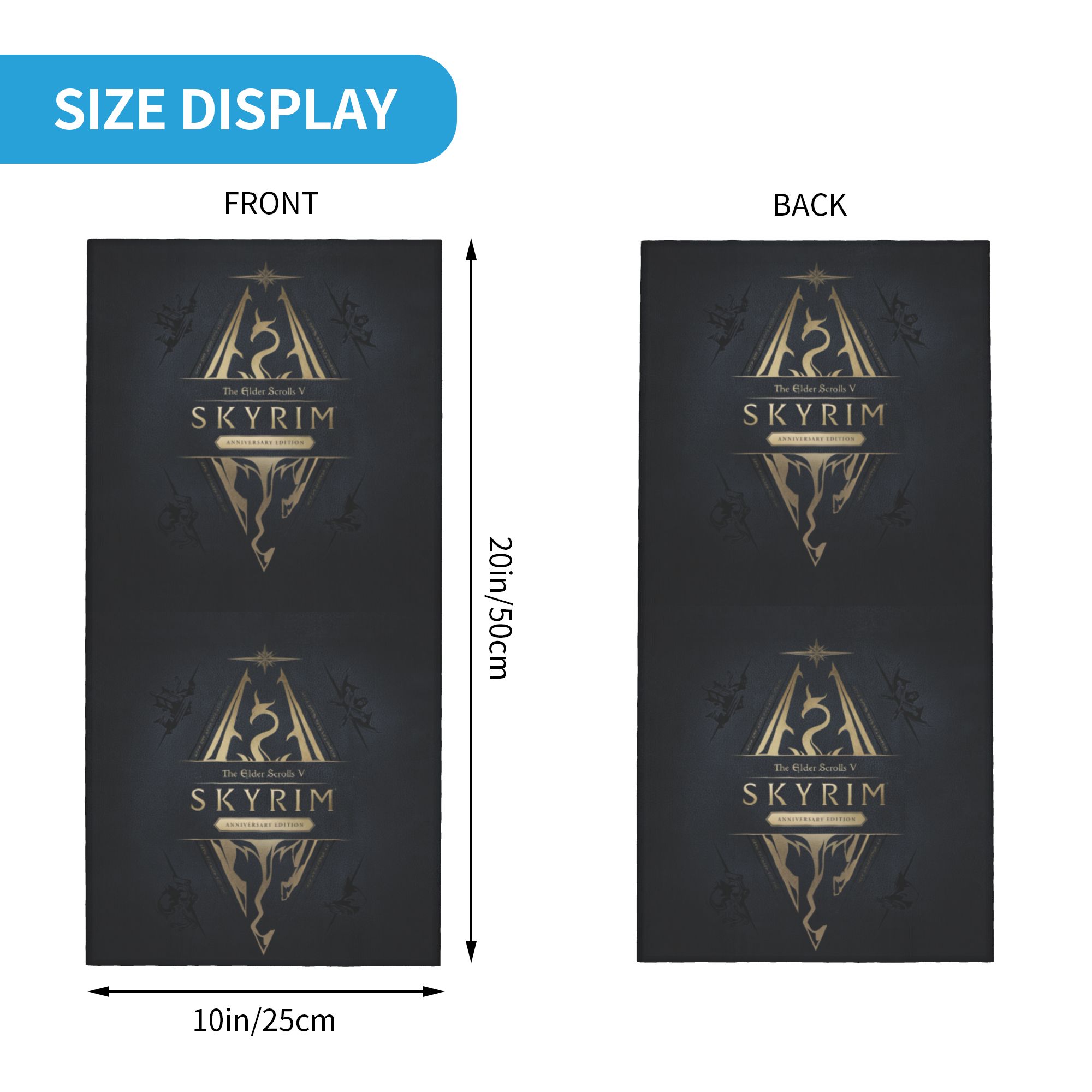 Custom Skyrim Logo Bandana Win - Neck Gaiter Fleece 评论和价格