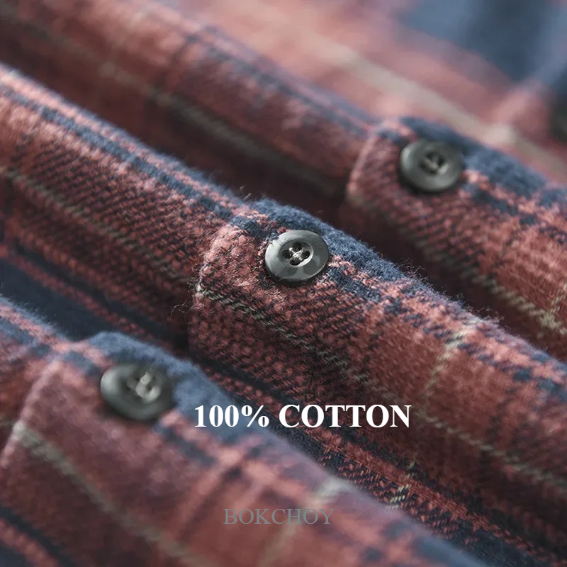 Spring and Autumn New Men 100% - Flannel Shirt Lined 评论和价格