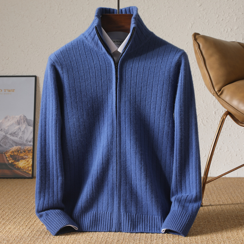 Men 100% Merino Wool Stand-Up  - Wool Coat Peacoat 评论和价格