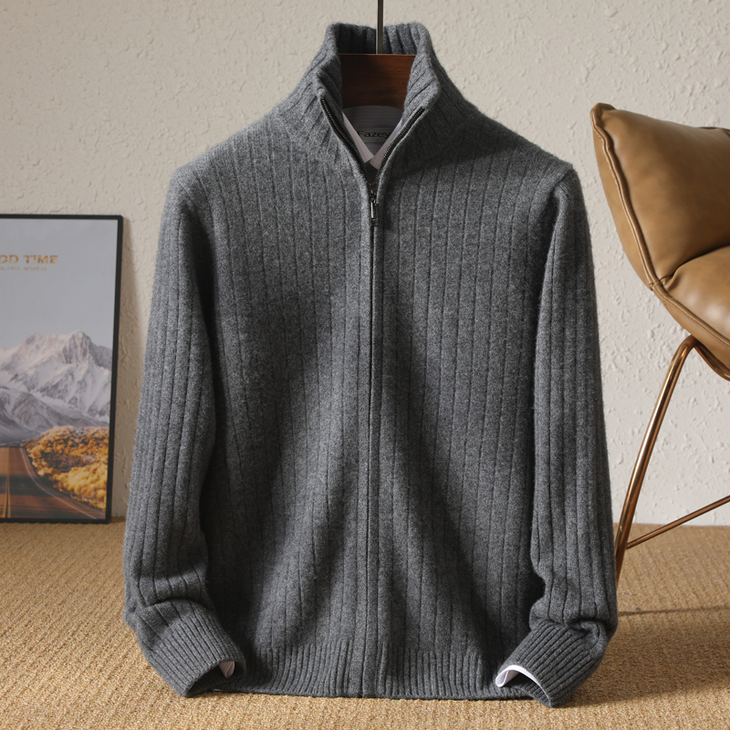 Men 100% Merino Wool Stand-Up  - Wool Coat Peacoat 评论和价格