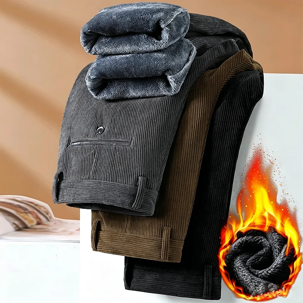 Russia Winter Men's Fleece Cor - Corduroy Pant Warm 评论和价格