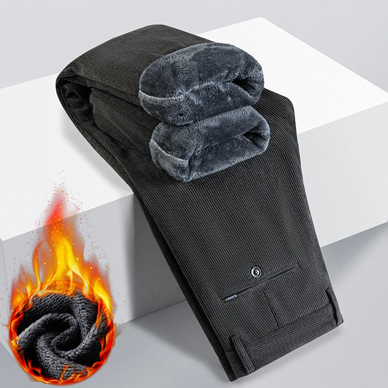 Russia Winter Men's Fleece Cor - Corduroy Pant Warm 评论和价格