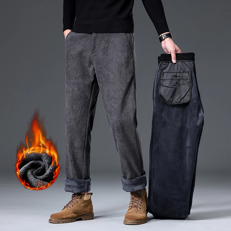 Russia Winter Men's Fleece Cor - Corduroy Pant Warm 评论和价格