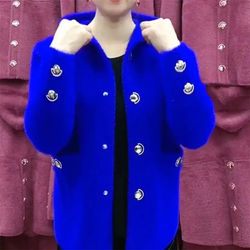 NEW Middle Aged Elderly Mother - Wool Coat Peacoat 评论和价格