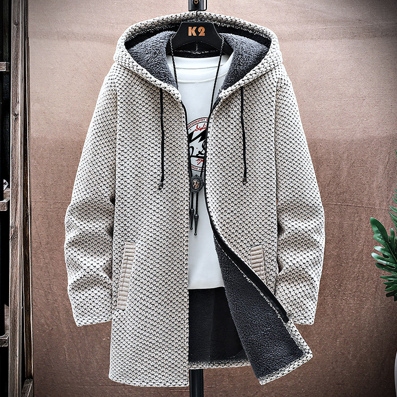 Men's Cardigan Cashmere Long C - Wool Coat Peacoat 评论和价格