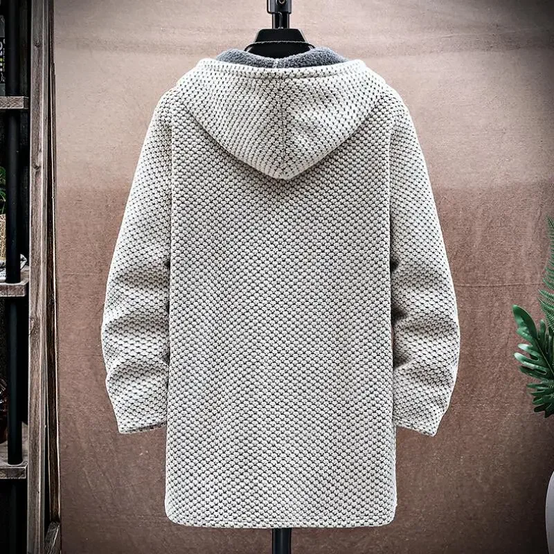 Men's Cardigan Cashmere Long C - Wool Coat Peacoat 评论和价格