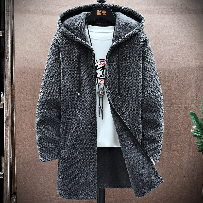Men's Cardigan Cashmere Long C - Wool Coat Peacoat 评论和价格