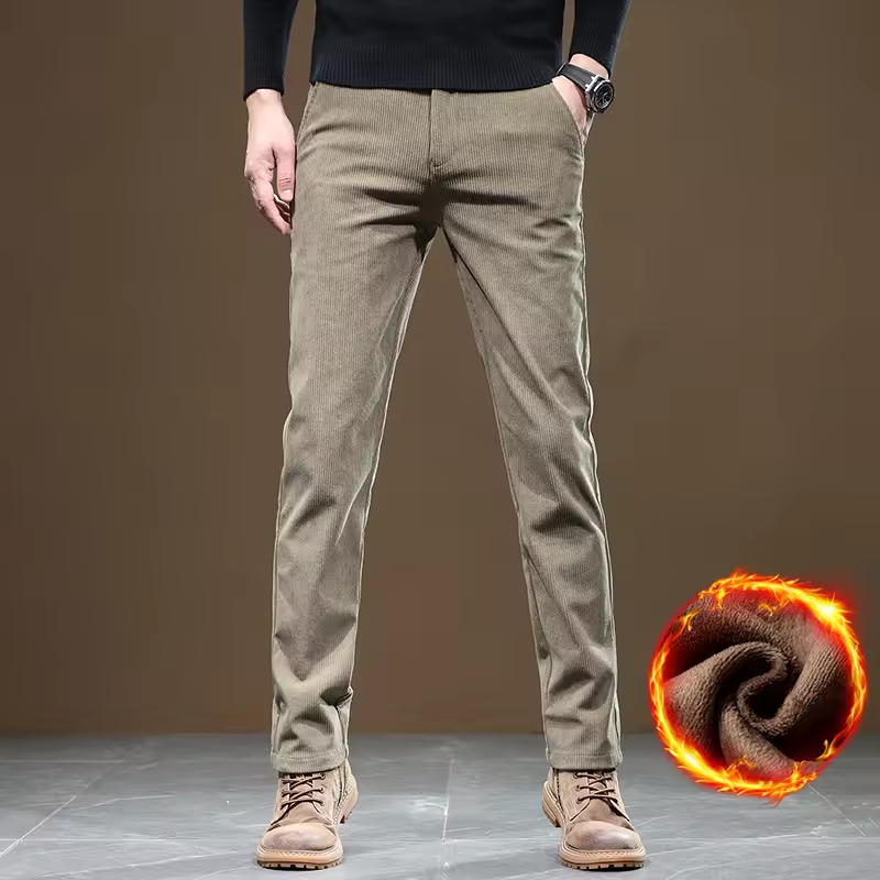 Men Thick WarmBusiness Pants W - Corduroy Pant Warm 评论和价格